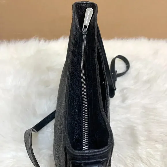 MICHAEL KORS Black Coated Canvas & Leather North South XBody Messenger Bag - Picture 7 of 16